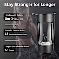 Miniatyrbillede 2 af 2: Elektrisk Shaker Flaske, 22oz Shaker Flasker Til Proteinblandinger, Usb-genopladelig (sort)