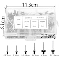 Miniatyrbilde 2 av 5: 120 stk. sorte nagler Popnagler Aluminium Blindnagler Aluminium Flange Nagler Store Hovednagler Sorte Popnagler til Møbler Matchende Sæt M2.4 M3.0