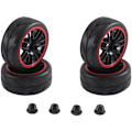 Pikkukuva 3 / 5: 4 kpl 12 mm Hex-vanteen ja OD 2,59 tuuman kumirenkaat RC 1/10 On-Road Touring -autoon, F