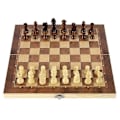 Miniatyrbild 5 av 5: Trä Vikbart 3 i 1 Schack Backgammon Träbräde Vikbart Brädspel 29x29cm