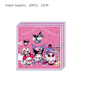 Miniatyrbillede 3 af 4: 2024 Kuromi Fødselsdagsfest Dekorationer My Melody Fest Tilbehør Pink Dug Kopper Bestik