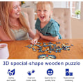Miniatyrbild 5 av 5: OSDUE 100 PCS Uggla Träpussel 100, Unika Djurformade Pusselbitar 100, 3D Färgglatt Uggla Pussel, Trä