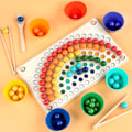 Miniatyrbilde 3 av 4: 1-pakke barnas nordiske ins stil regnbue klips perle spill pedagogisk tidlig utdanning spisepinner trening konsentrasjon