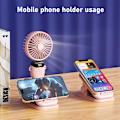 Miniatyrbillede 5 af 5: F9 Håndholdt Halsventilator Digital Display Bordplade Lille Elektrisk Ventilator USB Mini Bærbar Foldbar Genopladelig Lille Ventilator