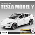 Miniatyrbillede 1 af 5: 1:24 Tesla Model Y Model 3 Opladningsbase Legering Støbt Legetøjsbil Model Lyd og Lys Børnelegetøj Samlerobjekt Fødselsdagsgave