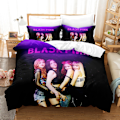 Miniatyrbild 1 av 2: 135*200cm, Blackpink 3D digitaltryck tredelad täckeöverdrag kuddfodral sängkläder (Utan kärna)