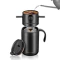 Miniatyrbilde 5 av 5: Isolert kaffekopp i rustfritt stål med sammenleggbart hell-over-filter Bærbart kaffebryggesett