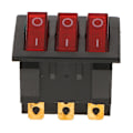 Pikkukuva 2 / 3: 2x Kcd3 9-nastainen punainen LED virtakytkin neliömäinen painettava Ac 16a/30a 250v uusi