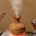 Miniatyrbilde 2 av 3: Vase sprayer soverom skrivebord ornamenter trestruktur duftmaskin fuktighetsgivende luft aromaterapi luftfukter