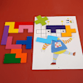 Miniatyrbild 3 av 3: 1-delad blockpussel bebis tidig utbildning intelligensutveckling upplysning byggklossar logiskt tänkande