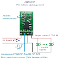 Miniatyrbillede 3 af 5: 5 stk 30-1500MA Justerbar Konstant Strøm LED Driver DC 3.3V 3.7V 4.2V 5V PWM Kontrolkort Buck P
