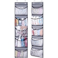 Miniatyrbillede 1 af 3: Netopbevaringspose til ophængning, non-woven stof, fem rammer, 5-rums opbevaringspose, legetøj, synlig net hængepose bag døren
