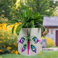 Miniatyrbillede 4 af 5: Blomsterpotte Dekoration Vedhæng Sommerfugl Guldsmed Metal Grøn Kant Ornamenter Pottede Malede Plante D