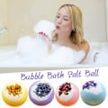 Miniatyrbild 4 av 4: 4-pack blommiga badbollar storlek 100g ros lavendel torkade blommor bad havsbadboll bubbelbadboll