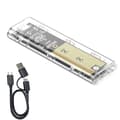 Bærbar SSD Mobil Harddiskboks Transparent M.2 SSD Boks NVME PCIe M2 Harddiskveske 10Gbps SATA Cl