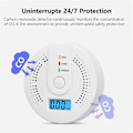Miniatyrbilde 2 av 5: 2 stk. karbonmonoksiddetektor alarm Ny fotoelektrisk sensor 85dB lydvarsling LCD digitalt display Hjem Innendørs CO forgiftningssirene