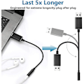 Miniatyrbillede 4 af 5: Usb-lydadapter, usb til 3,5 mm lydjacksadapter, Usb ekstern lydkortadapter med 3,5 mm hovedtelefon- og mikrofonjackstik (sort/20 cm)