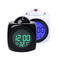 Miniatyrbild 2 av 5: Smart Väckarklocka Digital LED Projektor LCD-Display Röststyrd Tid Temperatur