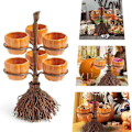 Miniatyrbilde 2 av 5: Halloween Gresskar Snacksbolle Stativ, Halloween Kosteskaft Snacksbolle Stativ, Gresskar Snackbrett, Deta