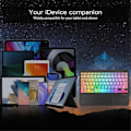 Miniatyrbilde 5 av 5: Transparent Fargerikt Lysende Bluetooth-Tastatur 10-Tommers Bakbelyst Bluetooth-Tastatur Egnet for Ta
