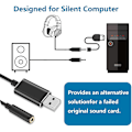 Miniatyrbillede 2 af 5: Usb-lydadapter, usb til 3,5 mm lydjacksadapter, Usb ekstern lydkortadapter med 3,5 mm hovedtelefon- og mikrofonjackstik (sort/20 cm)