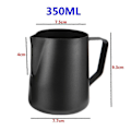 Miniatyrbilde 5 av 5: 304 Melkeskumkanne i rustfritt stål - 350/600ml Svart Kaffekopp Krus