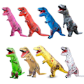 Pikkukuva 2 / 2: Lasten Dinosaurusten Ilmapuku Roolipeliasu Tyrannosaurus Rex Anime-Piirretty Pukeutumispuku Halloween-Puku Oranssi