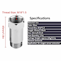 Miniatyrbillede 2 af 5: O2-sensorafstandsholder, iltsensorafstandsholder, 2 stk. 45 mm M18 1,5 Check Engine Light Eliminator Adapter