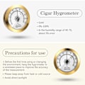 Miniatyrbilde 3 av 5: 2 Stykker Hygrometer Analog Hygrometer Mekanisk Rund Hygrometer Fuktighetsmåler for Skapbokser, 2 Tommer (Gull)