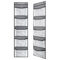 Miniatyrbillede 3 af 3: Netopbevaringspose til ophængning, non-woven stof, fem rammer, 5-rums opbevaringspose, legetøj, synlig net hængepose bag døren