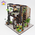 Miniatyrbillede 4 af 4: DIY træsamling bygning legetøj ornamenter kaffehus, kreativ romantisk fødselsdagsgave