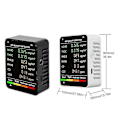 Miniatyrbillede 4 af 5: 6-i-1 Luftkvalitetsdetektor LCD Stor Skærm CO2-måler PM2.5 PM10 HCHO TVOC CO CO2 CO Kuldioxid Formaldehyd Monitor