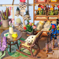 Miniatyrbild 4 av 4: 1-delad uppsättning av DIY stuga trädgård hus bokstöd snap montering trämodell dockhus kreativt pussel 3D byggande