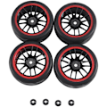 Miniatyrbilde 1 av 5: 4 stk. 12 mm Hex Felger & OD 2,59 tommer Gummidekk for RC 1/10 On-Road Touringbil, F