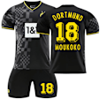 Miniatyrbild 4 av 4: 22-23 Dortmund borta svart fotbollströja set nr 9 tröja Storlek: L