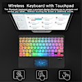 Miniatyrbilde 3 av 5: Transparent Fargerikt Lysende Bluetooth-Tastatur 10-Tommers Bakbelyst Bluetooth-Tastatur Egnet for Ta