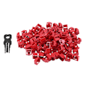 Miniatyrbild 1 av 5: 100 st Röda RJ45 Port Ethernet LAN Hub Dammskydd Plugg Lock Blockout Skydd med Egen