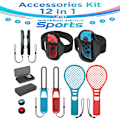 Miniatyrbilde 6 av 6: Switch Sports 12-i-1 bevegelsessensorspillsett NS OLED lyssabel håndleddsstropp benstropp tennisracket