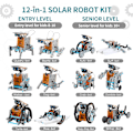 Pikkukuva 5 / 5: Lucky Doug Leikkikalut Lapsille, 12-in-1 STEM Aurinkovoimalla Toimiva Robottisetti Leikkikalulahja Lapsille, Koulutuksellinen Rakentaminen Tiede Kokeilusetti Syntymäpäivälahja Pojille Tytöille