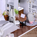 Miniatyrbillede 2 af 3: Ny mini håndlavet diy hytte, der laver små huse, samling, bygning, modellegetøj, dovne, daglige skrivebordsdekorationer, håndlavet