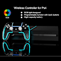 Miniatyrbild 5 av 5: Passar till PS4 spelkonsol Bluetooth trådlös handkontroll med RGB-ljus programmerbar bakknapp PC PC Android spelkontroll