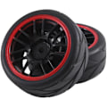 Pikkukuva 5 / 5: 4 kpl 12 mm Hex-vanteen ja OD 2,59 tuuman kumirenkaat RC 1/10 On-Road Touring -autoon, F