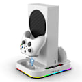 Miniatyrbillede 2 af 5: Xbox Series S konsol multifunktionel farverig kølebase XSS håndtag dobbelt opladningsbase med håndtag batteri