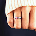 Miniatyrbild 4 av 5: Justerbar snurrande emalj fidget ring, ångest ring för kvinnor flickor med pärlor spinner