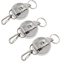 Pikkukuva 1 / 5: 3 x Retractable Key Chains with Belt Clip and Steel Reel Chain, R
