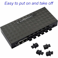 Miniatyrbillede 2 af 5: RJ45 Ethernet Hub Port Støvkappe Beskytter af FENGQLONG 50stk Sort