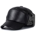 Miniatyrbilde 1 av 4: Vinterhatt med brem øreklaff montert hatt Faux Fur Baseball Cap for