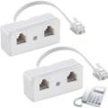 Miniatyrbilde 1 av 5: Stykker Fast Telefonkabel Rj11 Kabel, Rj11 6P4C Kabel, Rj11 Adapter, 2 Sokkel 8P4C/Rj45 Hann Rj11, Telefonsplitter Adapter Rj11 Hann Til Dobbel Rj