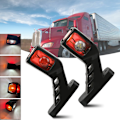 Miniatyrbilde 1 av 5: 2X 9LED Sidemarkerlys Henger Sidelampe 24V Tre Side Tre Farger Advarsel Gul Hvit Rød Lys for Lastebil Bobil Caravan