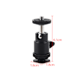 Miniatyrbild 3 av 5: Mini Kulhuvud med 1/4 Tum Hotskoadapter Kulhuvud Stativhuvud Stöd Stativ Kulhuvud för Kamera Monitor Videoljus 2-pack